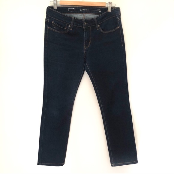Levi’s Slight Curve Mid Rise Slim Dark Denim Jeans - Picture 7 of 11